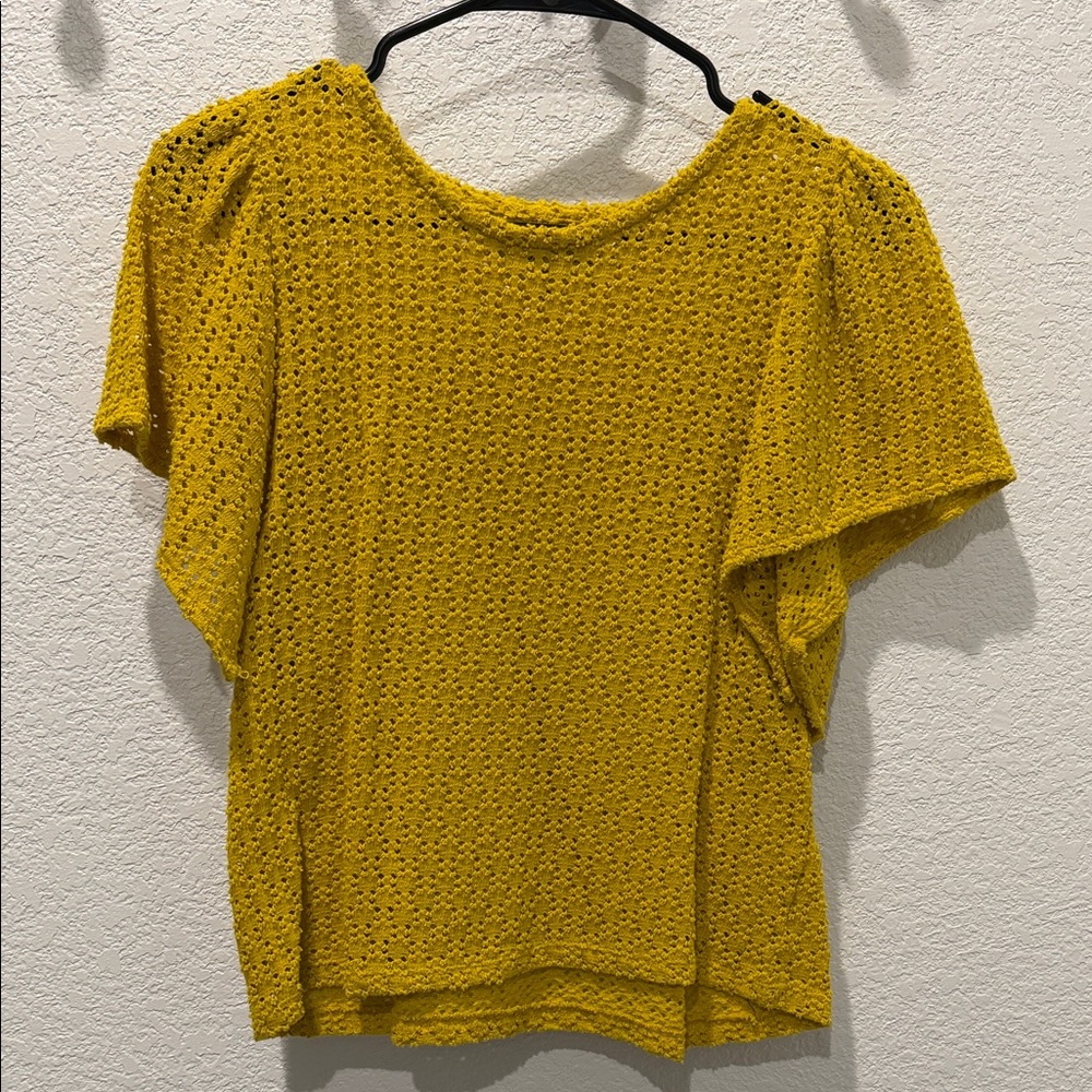 Madewell Mustard Yellow Crochet Top